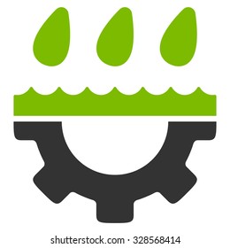 Water Service vector icon. Style is bicolor flat symbol, eco green and gray colors, rounded angles, white background.