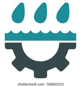 Water Service vector icon. Style is bicolor flat symbol, soft blue colors, rounded angles, white background.