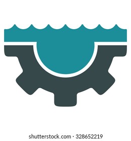 Water Service vector icon. Style is bicolor flat symbol, soft blue colors, rounded angles, white background.