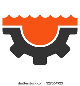 Water Service vector icon. Style is bicolor flat symbol, orange and gray colors, rounded angles, white background.