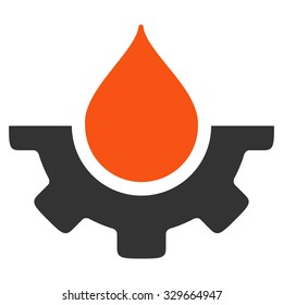 Water Service vector icon. Style is bicolor flat symbol, orange and gray colors, rounded angles, white background.
