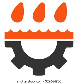 Water Service vector icon. Style is bicolor flat symbol, orange and gray colors, rounded angles, white background.