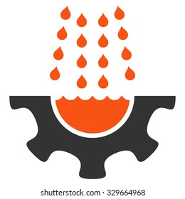 Water Service vector icon. Style is bicolor flat symbol, orange and gray colors, rounded angles, white background.