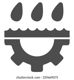 Water Service vector icon. Style is flat symbol, gray color, rounded angles, white background.