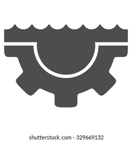 Water Service vector icon. Style is flat symbol, gray color, rounded angles, white background.