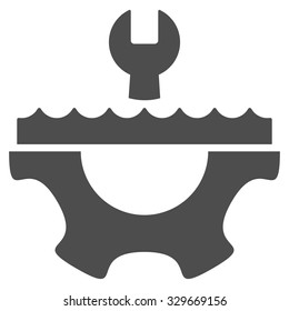 Water Service vector icon. Style is flat symbol, gray color, rounded angles, white background.