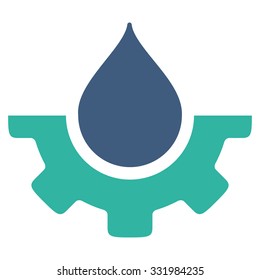Water Service vector icon. Style is bicolor flat symbol, cobalt and cyan colors, rounded angles, white background.