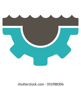 Water Service vector icon. Style is bicolor flat symbol, grey and cyan colors, rounded angles, white background.
