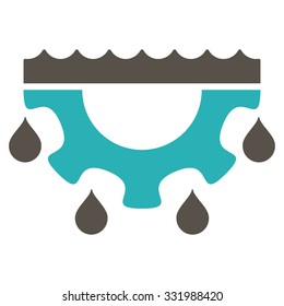 Water Service vector icon. Style is bicolor flat symbol, grey and cyan colors, rounded angles, white background.