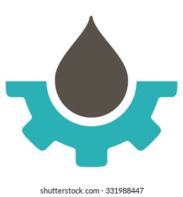 Water Service vector icon. Style is bicolor flat symbol, grey and cyan colors, rounded angles, white background.