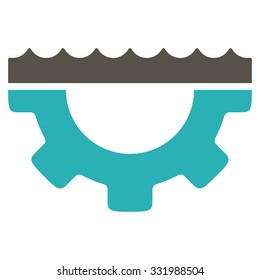 Water Service vector icon. Style is bicolor flat symbol, grey and cyan colors, rounded angles, white background.