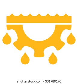 Water Service vector icon. Style is flat symbol, yellow color, rounded angles, white background.