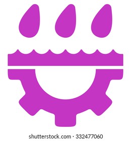 Water Service vector icon. Style is flat symbol, violet color, rounded angles, white background.