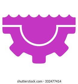 Water Service vector icon. Style is flat symbol, violet color, rounded angles, white background.