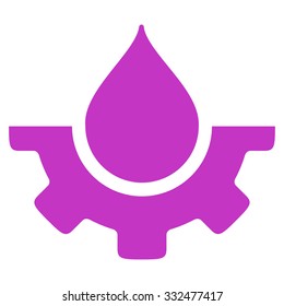 Water Service vector icon. Style is flat symbol, violet color, rounded angles, white background.