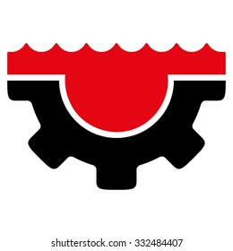 Water Service vector icon. Style is bicolor flat symbol, intensive red and black colors, rounded angles, white background.