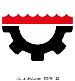 Water Service vector icon. Style is bicolor flat symbol, intensive red and black colors, rounded angles, white background.