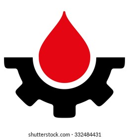 Water Service vector icon. Style is bicolor flat symbol, intensive red and black colors, rounded angles, white background.