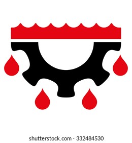 Water Service vector icon. Style is bicolor flat symbol, intensive red and black colors, rounded angles, white background.