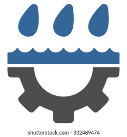 Water Service vector icon. Style is bicolor flat symbol, cobalt and gray colors, rounded angles, white background.