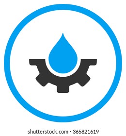 Water Service vector icon. Style is bicolor flat circled symbol, blue and gray colors, rounded angles, white background.