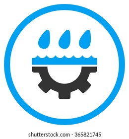 Water Service vector icon. Style is bicolor flat circled symbol, blue and gray colors, rounded angles, white background.