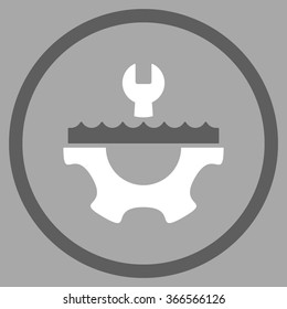Water Service vector icon. Style is flat circled symbol, color, rounded angles, white background.