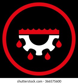 Water Service vector icon. Style is flat circled symbol, color, rounded angles, white background.