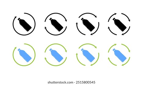 Water set icons. Silhouette and flat style. Vector icons.