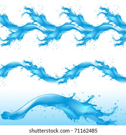 Water set splash detailed. Vector illustration on white background