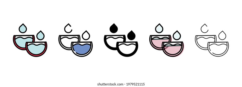 water  set vector type icon