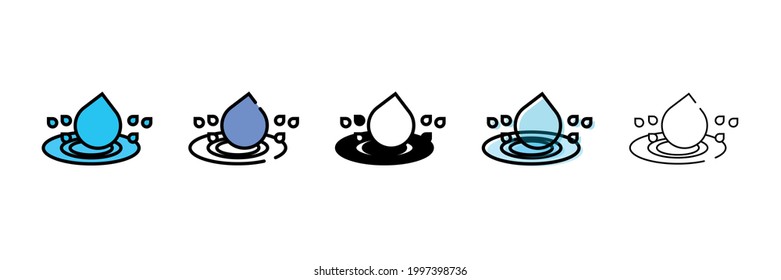 water set vector type icon