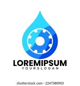 water setting logo design vector