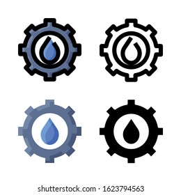 Water Settings Icon Set Logo Vector Illustration