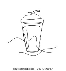 Water shaker continuous line art drawing