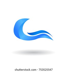 water shape logo template with modern concept and trendy style use for brand and business identity design vector eps 10
