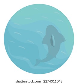Water shark icon cartoon vector. Danger warning. Animal ocean