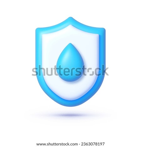 Water shield 3d, great design for any purposes. Internet network concept. Environment concept. Vector icon
