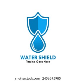 Water shield design logo template illustration