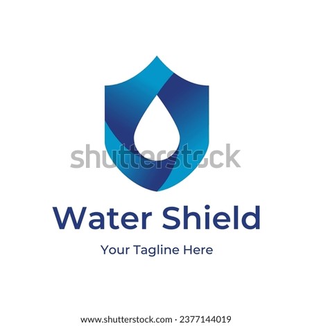 Water Shield logo design template isolated on white background