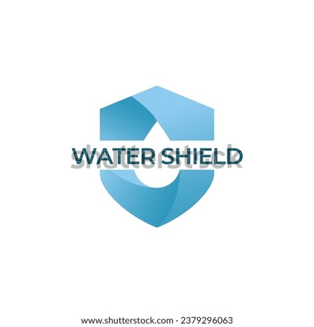 Water Shield logo design template isolated on white background