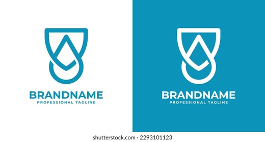 Water Shield Logo. Suitable for any business related to Water and Shield.
