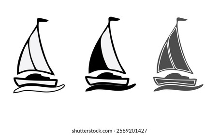 Water ship colored vector design icon set. maritime, nautical, vessel, boat, ferry, fishing boat, submarine, navy ship and more illustration design