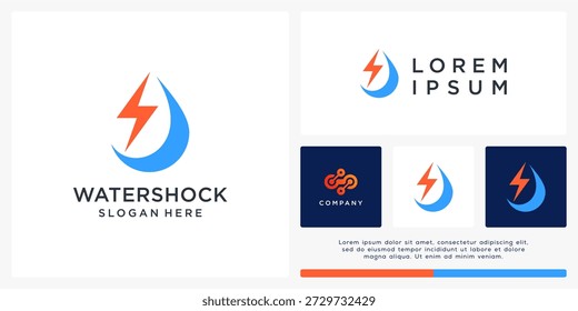 Modelo de design de logotipo de choque de água.
