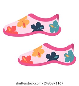 Zapatos de agua para mujer ilustración de dibujos animados de Vector aislado sobre un fondo blanco.