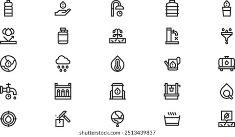 Water shortage icons High-Quality Vector Icons Collection with Editable Stroke. Ideal for Professional and Creative Projects.