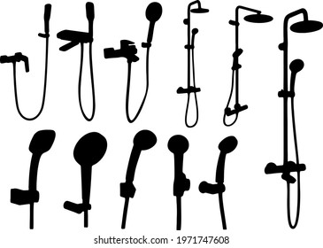 Water shower in the bathroom set.