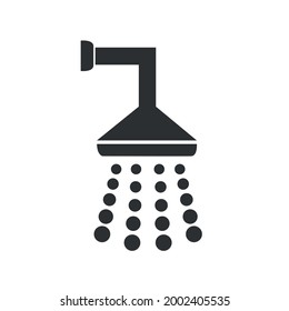Water in the shower icon for plumbing company. Stock vector