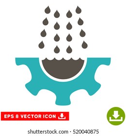 Water Shower Service Gear EPS vector pictogram. Illustration style is flat iconic bicolor grey and cyan symbol on white background.