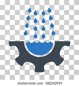 Water Shower Service Gear vector icon. Illustration style is a flat iconic bicolor smooth blue symbol on a transparent background.